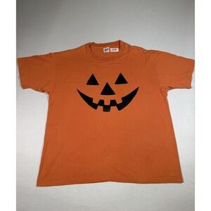 Anvil Shirt Mens 2XL Orange Jack-O-Lantern Pumpkin Graphic Tee Halloween